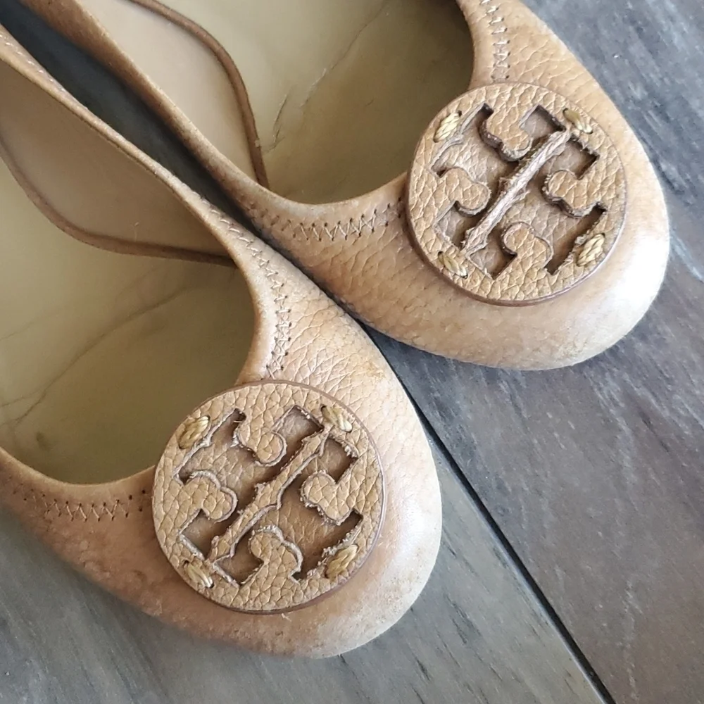 Tory Burch Womens Reva Logo Ballet classic Flats shoes sz 7M